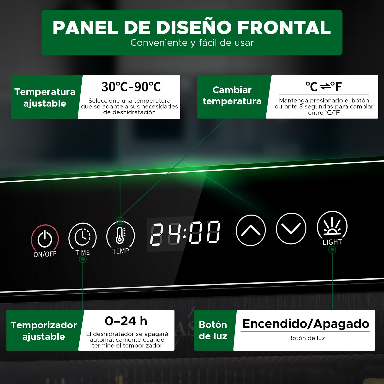 Kwasyo Deshidratador de Alimentos de 12 Bandejas de Acero Inoxidable, Todo en Negro, Estructura de Doble Capa, Gran Capacidad, Deshidratador para Frutas, Pescado, Verduras, Carne, Jerky, Hierbas