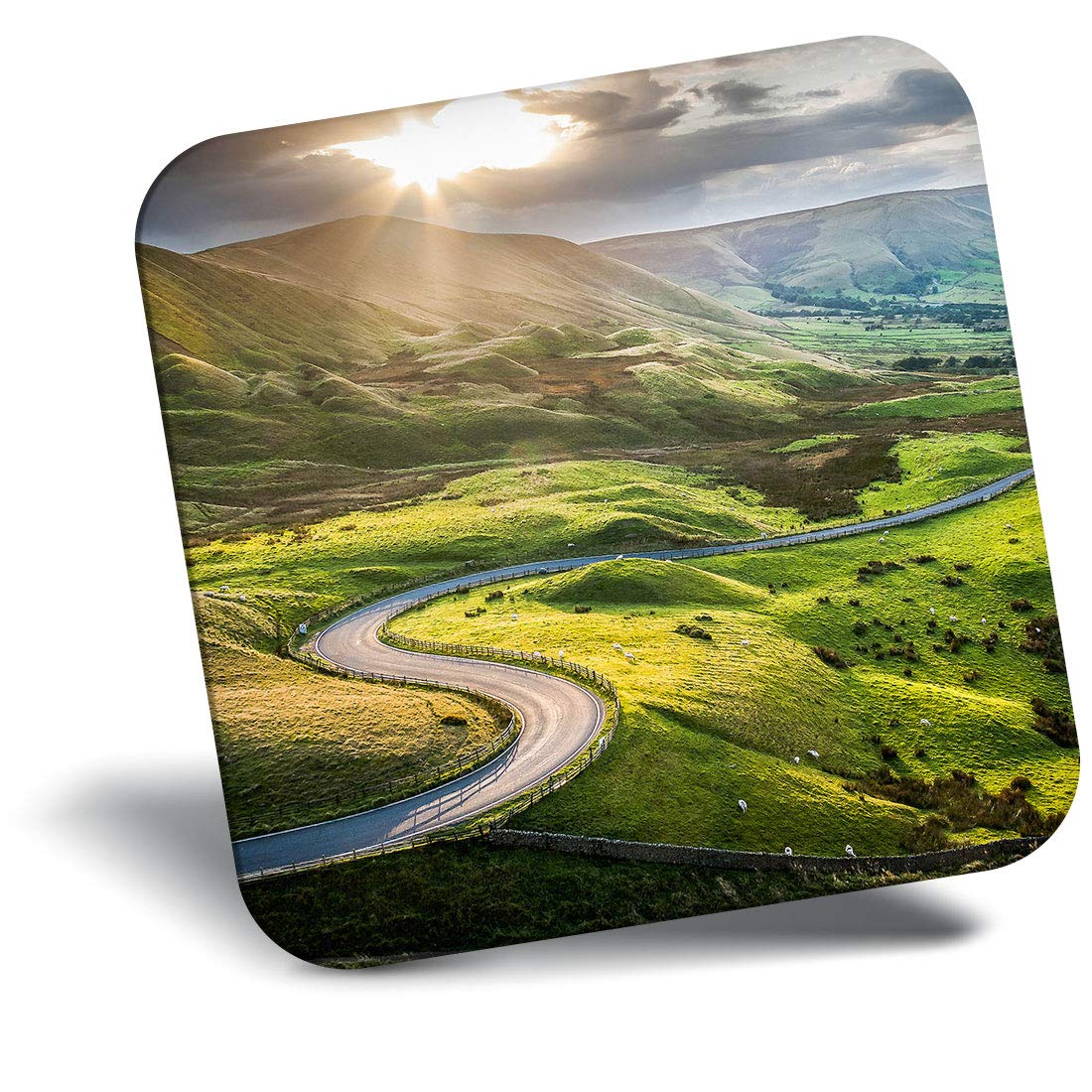 Destination Vinyl Ltd Multicolor Fridge Magnet - Mam Tor Peak District Countryside 16375