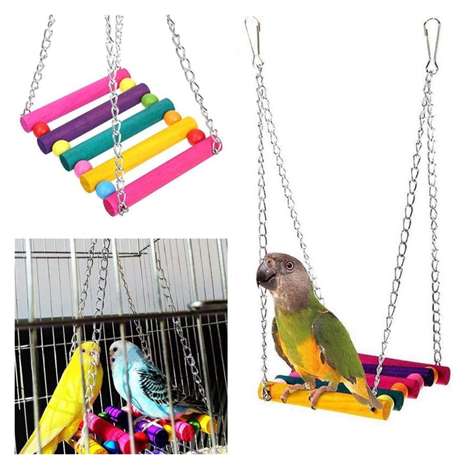 Vogelspielzeug 1. 4 STÜCK Vogel Spielzeug Käfig Spielzeug Swing Chew Spielzeug Hängen Glocke Pet Vogel Spielzeug Papagei Kleine Sittich Macaws Vogel Käfig Zubehör Vogel Utensilien