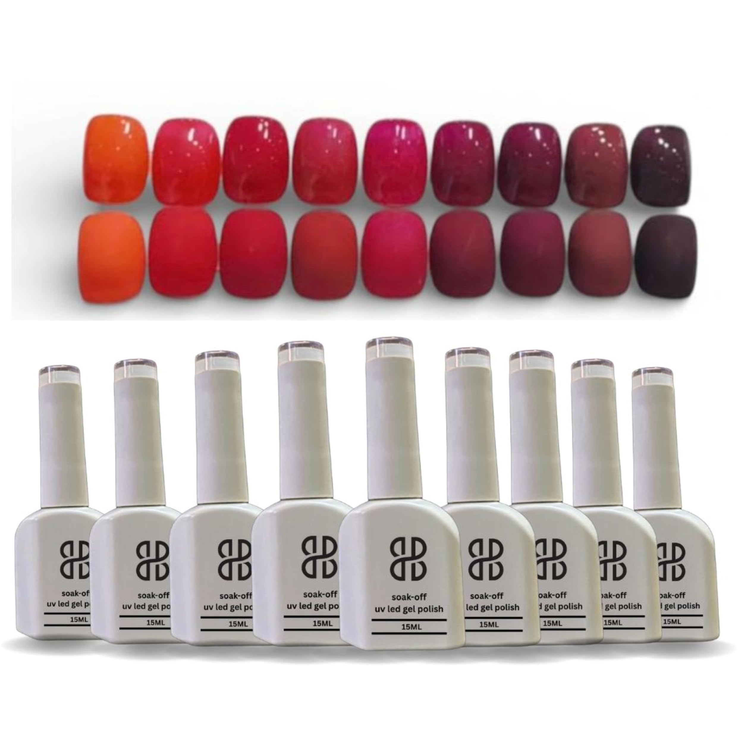 Bolt bee Gel Nail Polish Set- 9 Colors Nude Gel Polish All Seasons Skin Tones Pink Neutral Brown Gel Polish Kit with shade card (V9002)