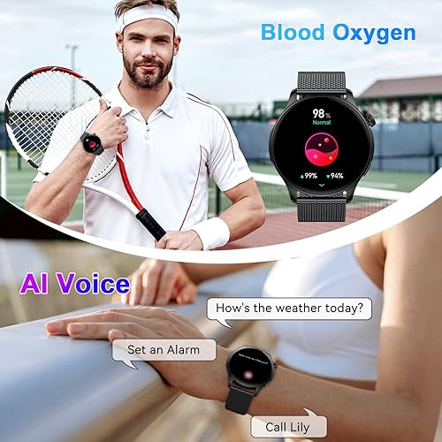 Miniatura 5 de Reloj inteligente para hombres y mujeres Fitness hacer respuesta llamada, correr, relojes digitales para hombre, resistente al agua, reloj