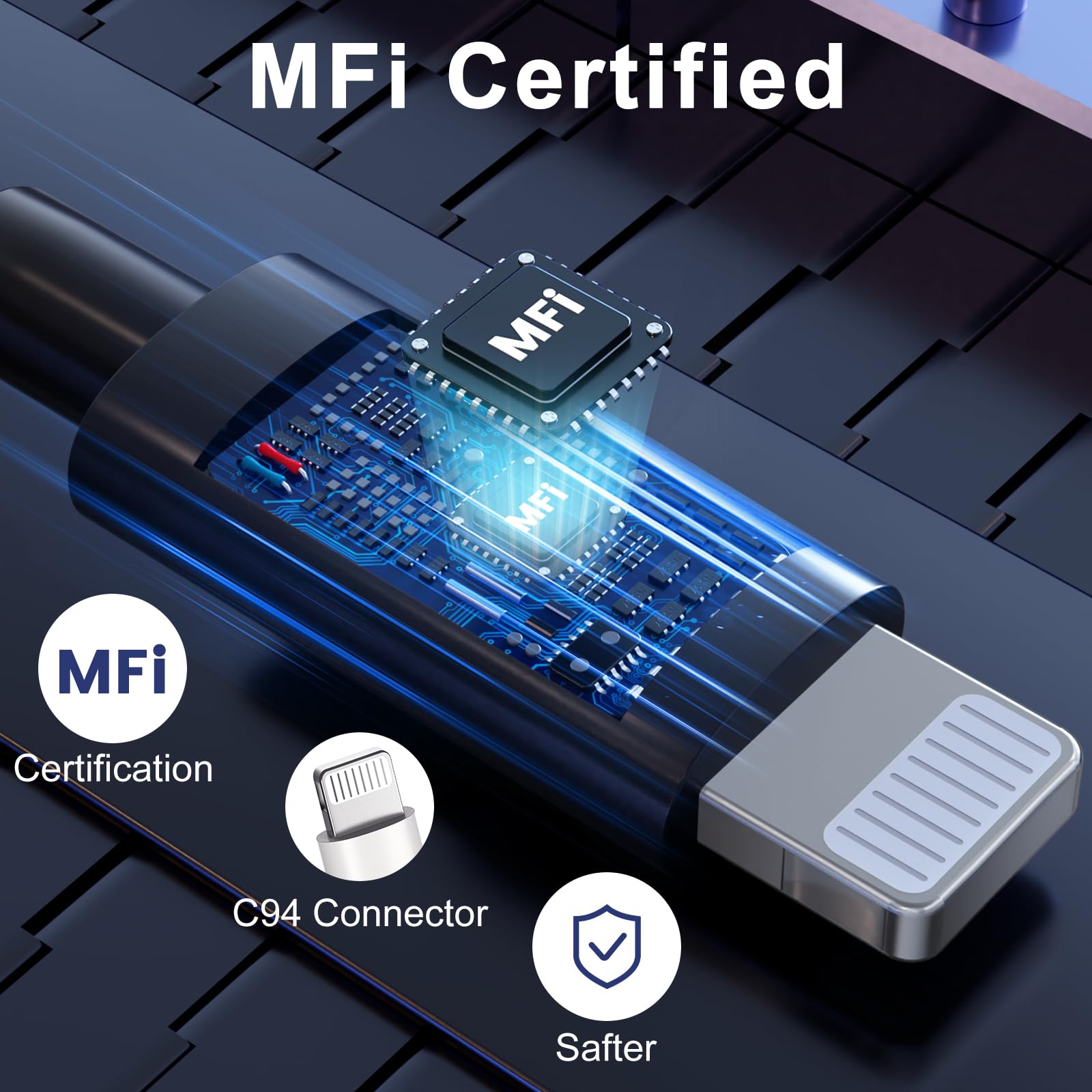 ilikable iPhone Cavo USBC 3 Pezzi 1M Ricarica Rapida Certificato MFi Lightning Cavo iPhone USB C per iPhone14/13/12Pro Max/Mini/11/SE/XR/XS/X/8/8Plus/7/6s