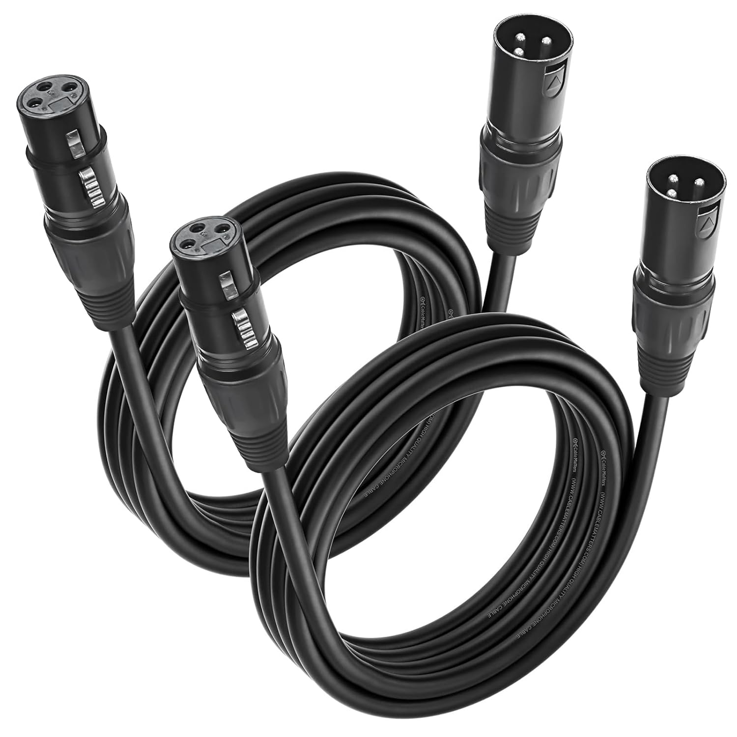 Cyberguys! XLR Cables 2 Pack, XLR Male to Female Microphone Cable with Locking Connector, Balanced Audio Cord, Nickel-Plated Connectors, PVC Jacket – Ideal Mic Cable for Studio, Stage, Speaker, 10 FT