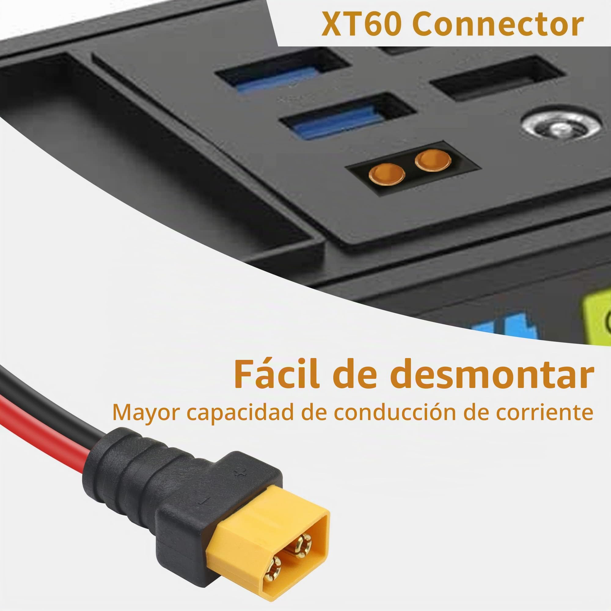 Cable XT60 Con Pinzas De Cocodrilo De 1.5m 14 AWG Para Cargadores ISDT Y Baterías De Litio En Modelos RC