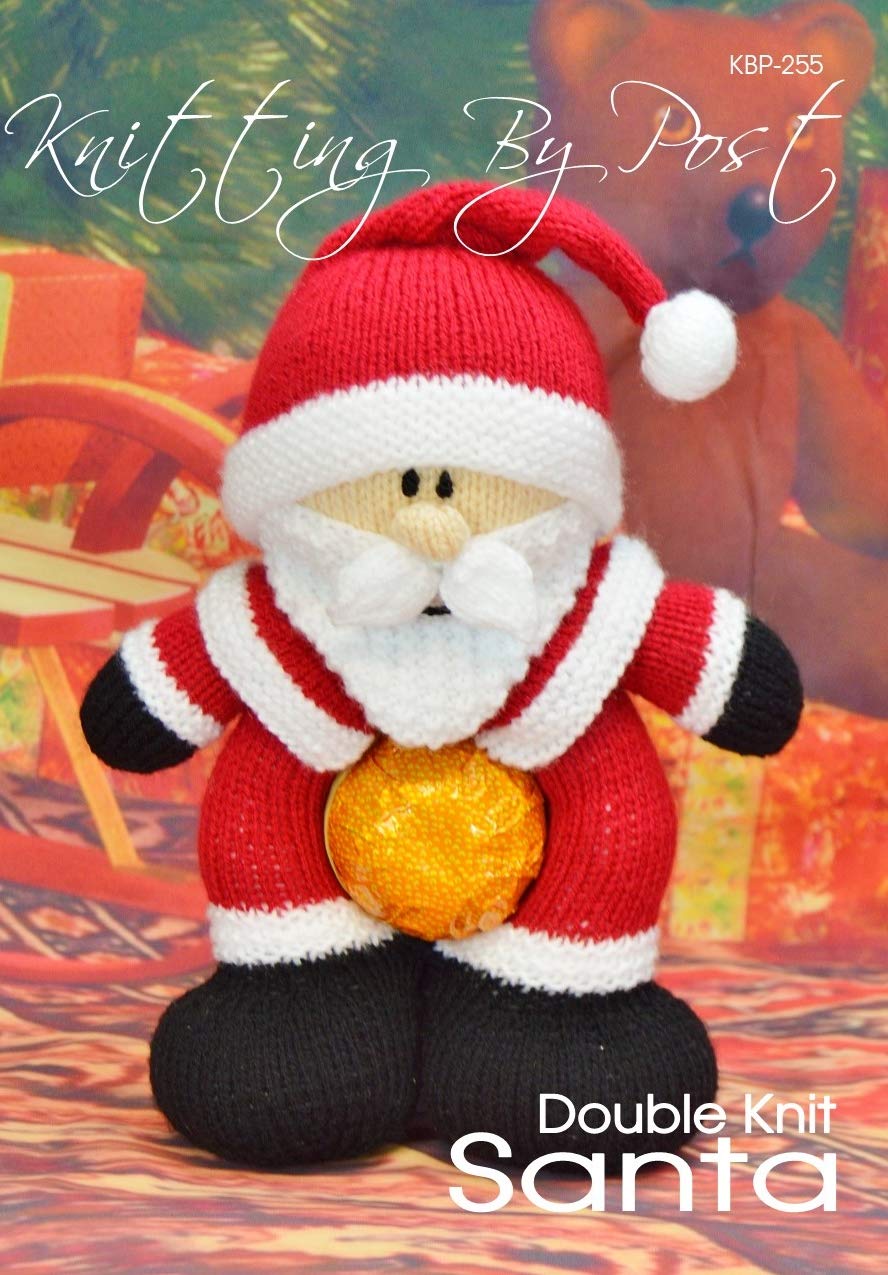Knitting By Post Brown Knitting Pattern - Chocolate Orange Santa. Knitters A5 Uk Noel Father Christmas Leaflet. Knit Cute Handmade Xmas Gifts. Festive & Fun. Quick & Easy Beginner Yuletide Soft Toy Knits