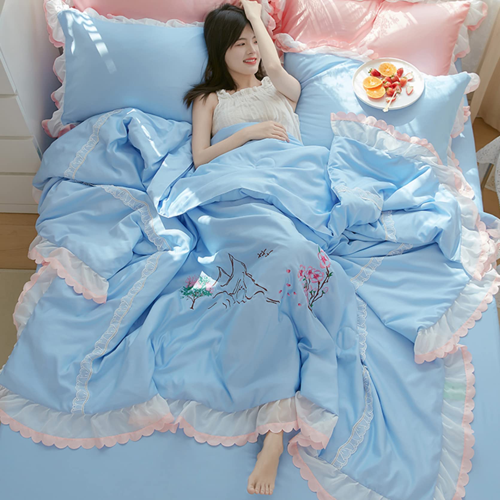 Amazon｜プリンセス風 掛けふとん 花柄 ソフトタッチ 夏 肌布団 サマー