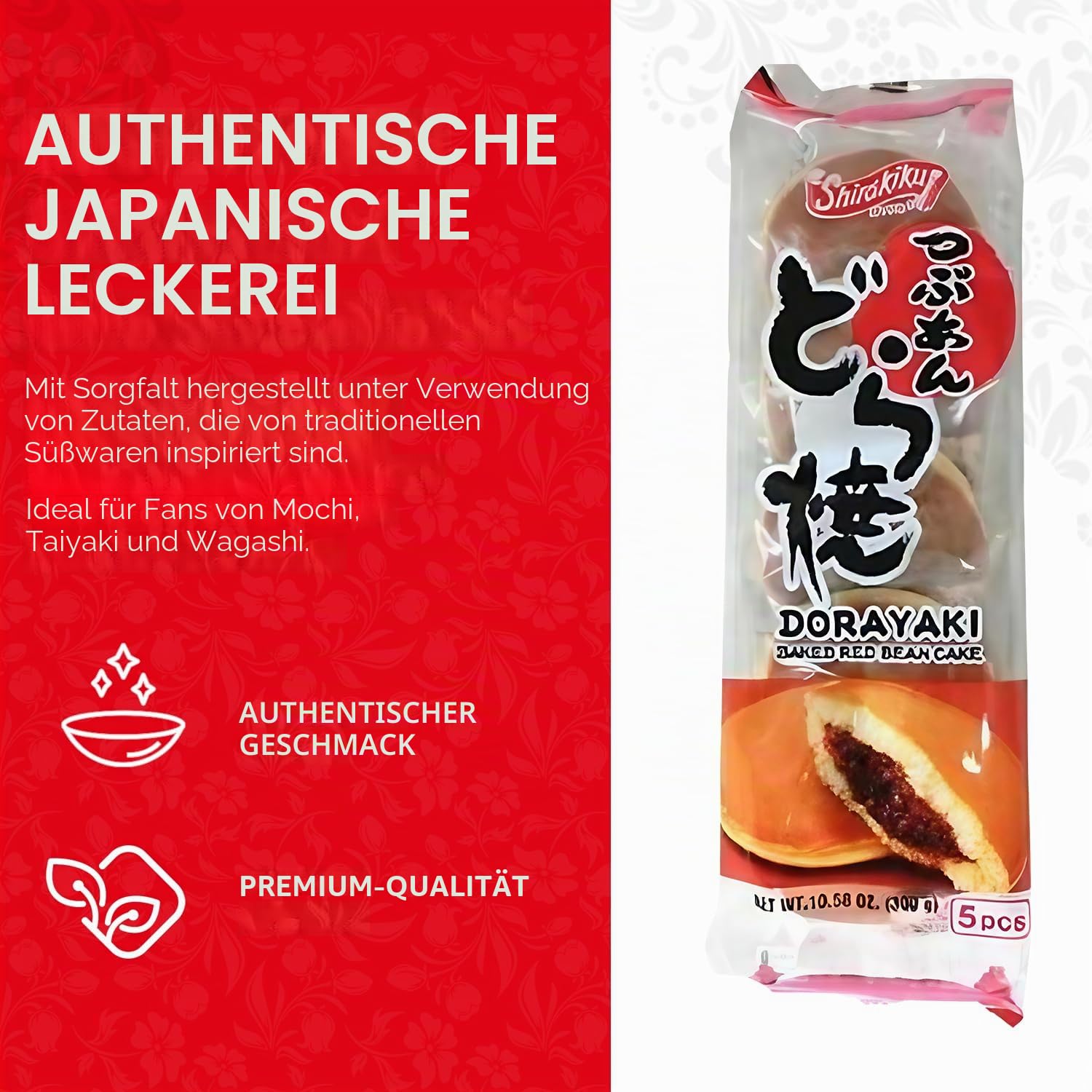 Shirakiku Dorayaki Rote Bohne, 300 g