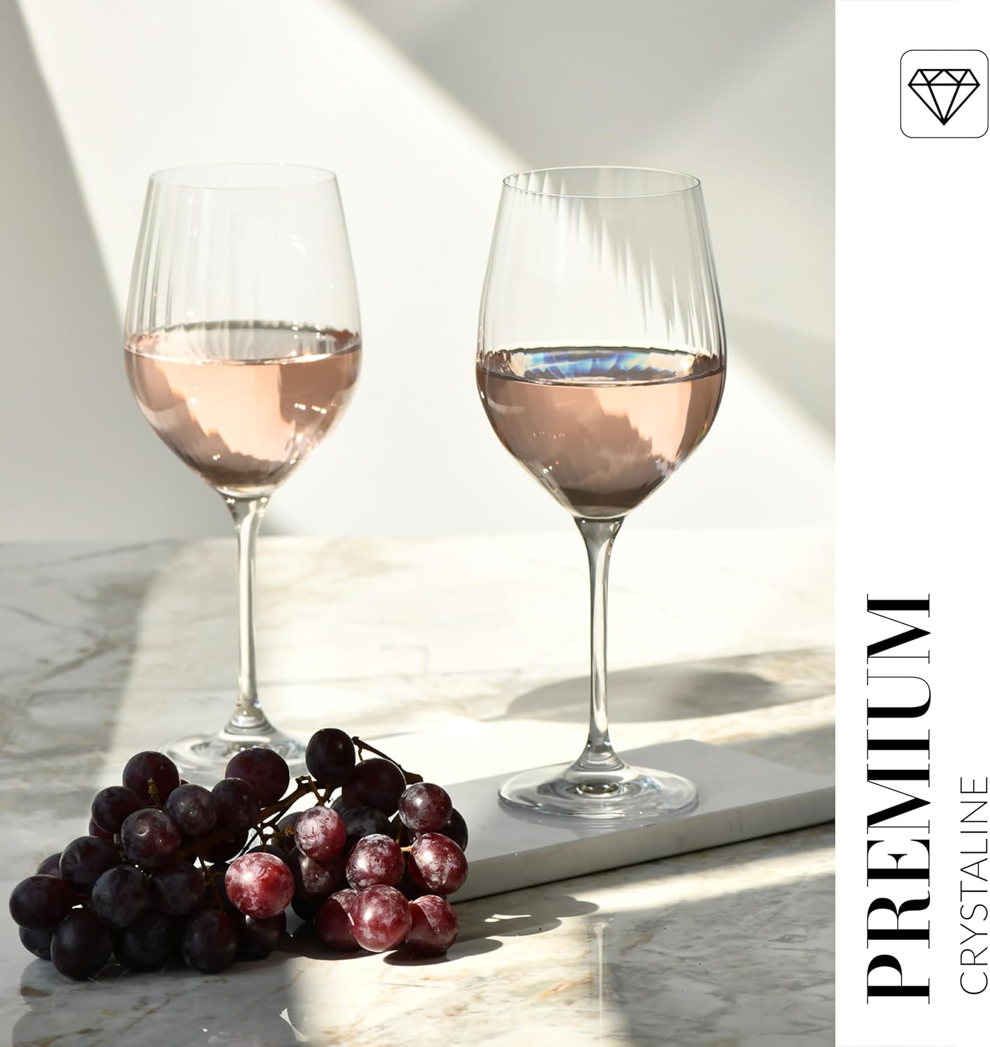 Krosno Red Wine Glasses | Set of 4 | 15.2 oz | Harmony LUMI Collection | Wedding Gift Drinkware | Perfect for Home, Restaurants and Kitchen Sets | Dishwasher Safe | Lead-Free Crystal Glass