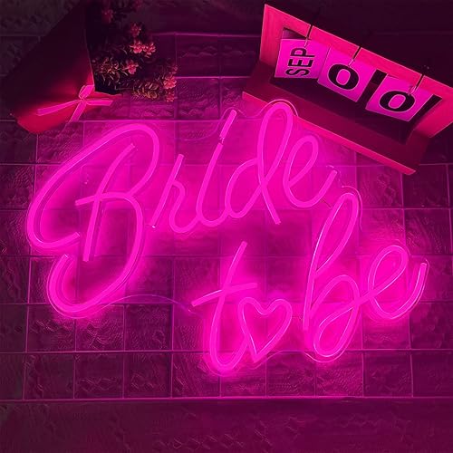 Miniatura 8 de Letrero de neón con texto en inglés "Bride to be", letreros de luz de neón LED rosa, letreros de luz de boda USB para despedida de soltera,