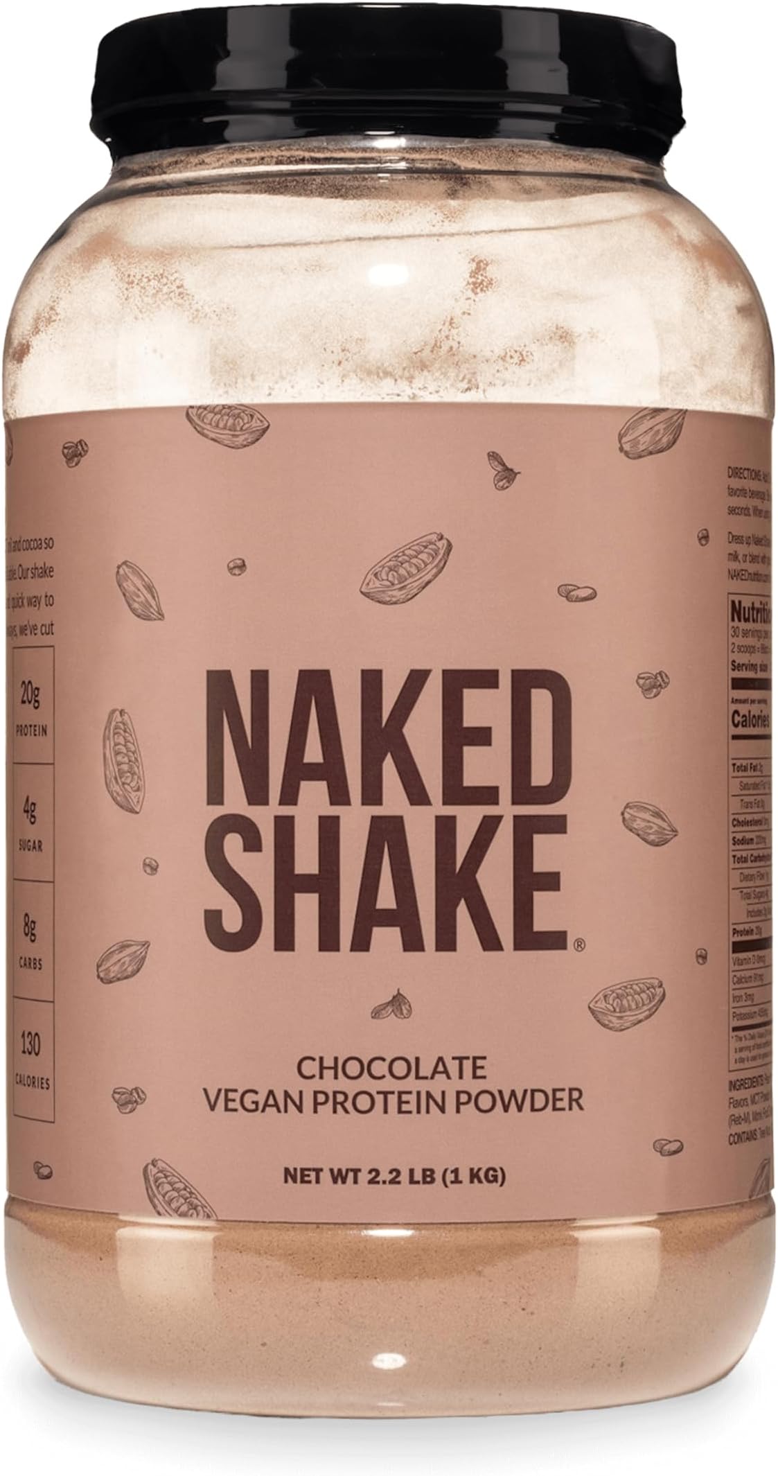 Shake - Chocolate Protein Powder - Plant Based Protein Shake with Mct Oil, NSF Certified, Gluten-Free, Soy-Free, No Gmos Or Artificial Sweeteners - 30 Servings