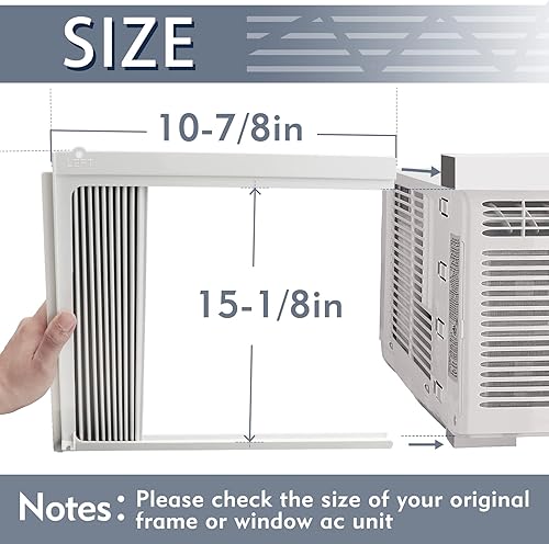 Miniatura 3 de Flamorrow Paneles laterales de aire acondicionado de ventana con marco, se adapta a aires acondicionados de ventana de 12,000 BTU, kit de relleno de