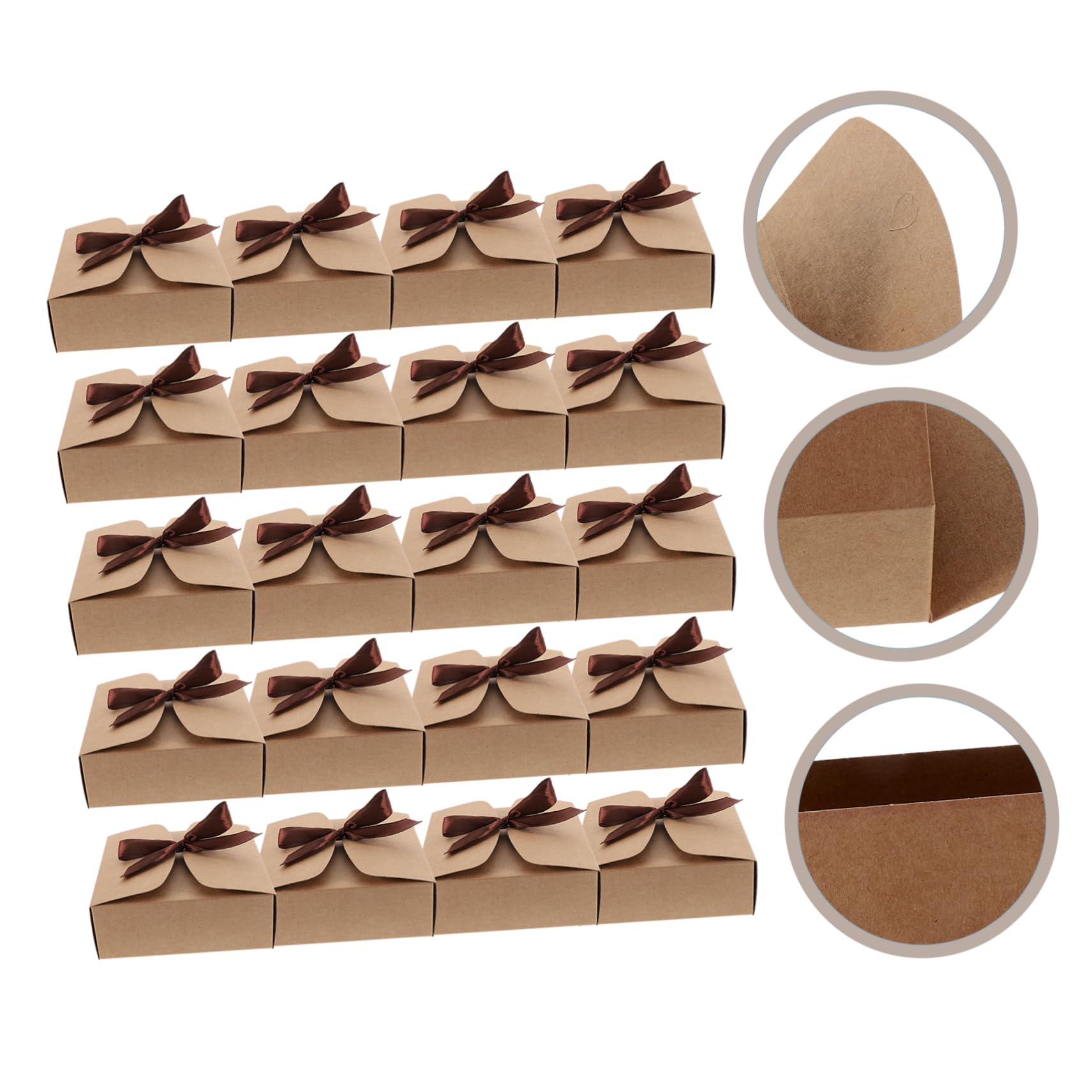 Mobestech Scatole Multifunzionali in Carta Kraft 20 Pezzi 14x14x5 Cm, Scatole Portatili per Imballaggio Regalo e Bomboniere, Contenitori Decorativi per Matrimoni, Proposte Damigelle