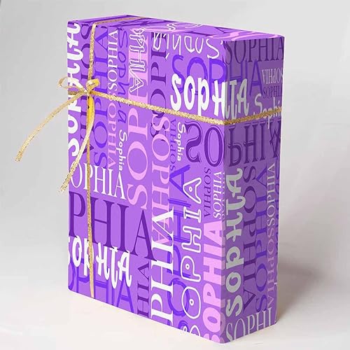 Miniatura 10 de FunStudio Rollos de papel de regalo personalizados para cumpleaños, Navidad, papel de regalo para hombres, mujeres, niños y niñas, 58 x 23 pulgadas