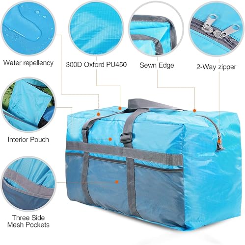 Miniatura 4 de REDCAMP Bolsa de viaje plegable, 75L96L100L Bolsa deportiva grande, Bolsa de lona plegable, Bolsa de lona impermeable ligera