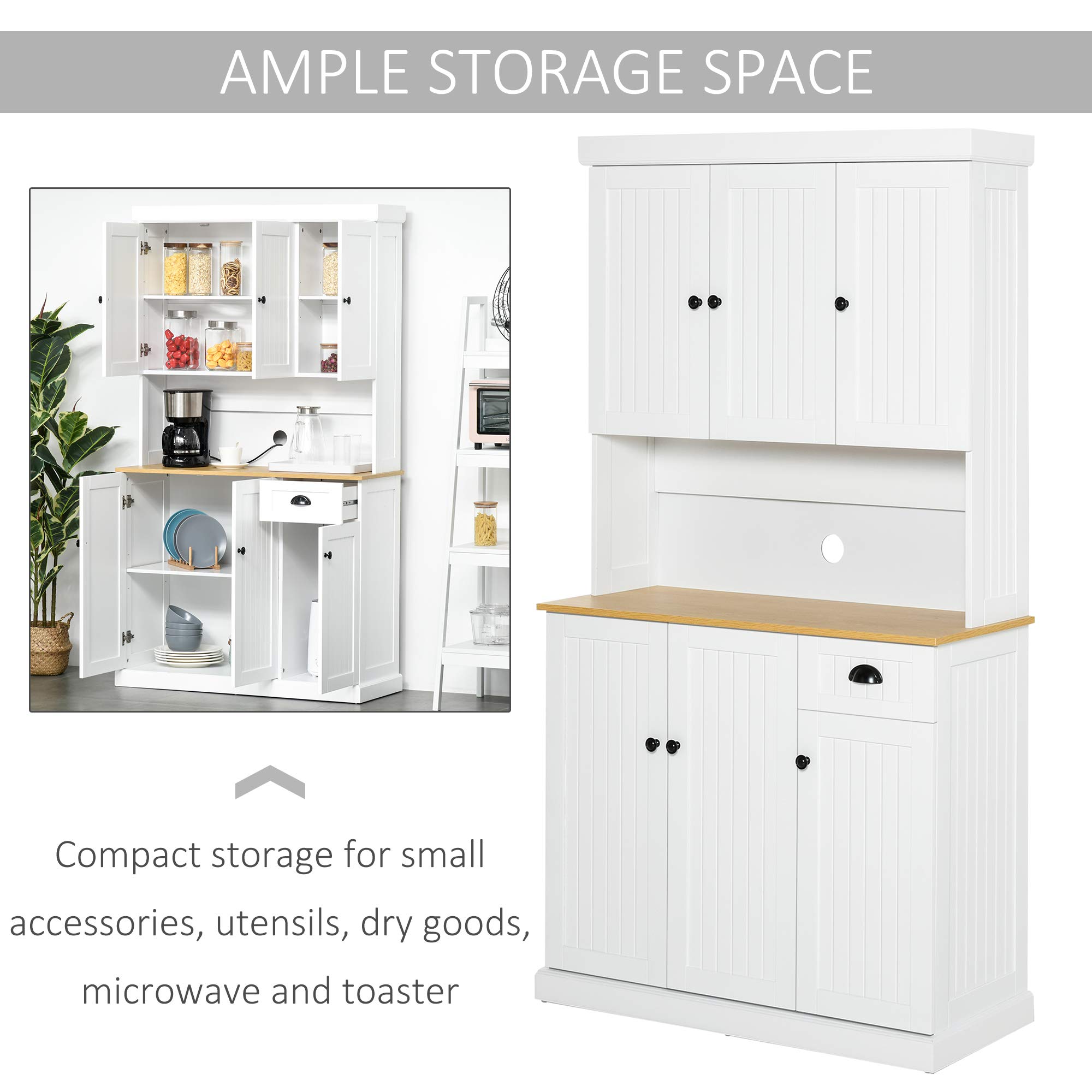 Buy 71" Buffet with Hutch, Modern Kitchen Pantry Storage