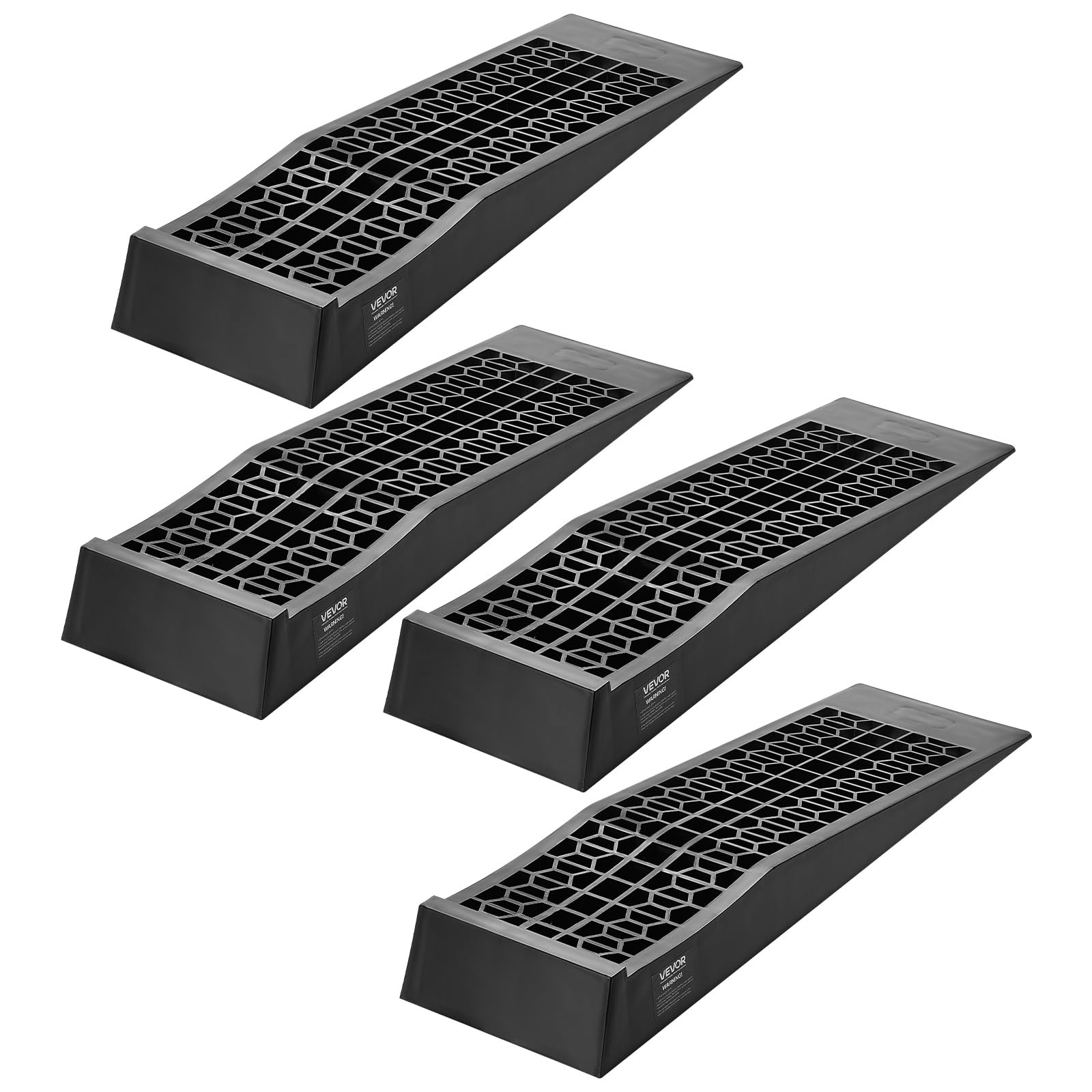 VEVOR Rampa di Carico per Auto, Altezza di Sollevamento 65 mm, Rampa per Sollevamento per Auto da Officina, Cambio Olio e Riparazione Camion, Ogni Pezzo Carico 9072 kg, Nero 4 Pezzi