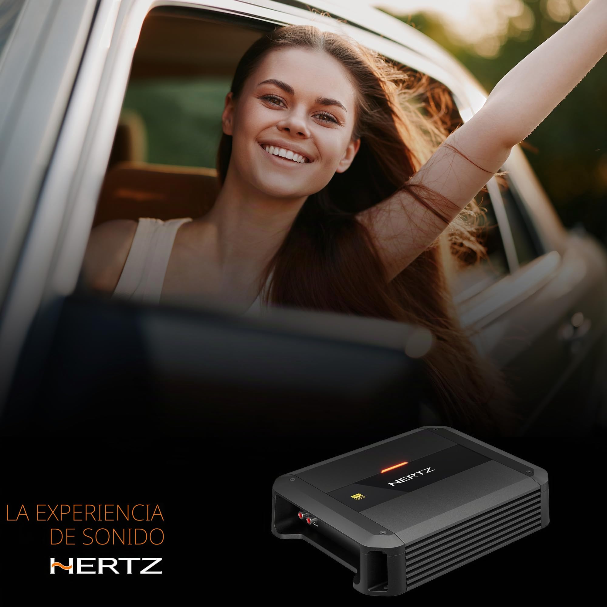 Hertz Dieci Power DP 2.200 Amplificador de 2 Canales 2x110 W a 2 Ohm | clase AB, THD 0,01%, S/N 100 dB, filtro ajustable, entradas de alto y bajo nivel, bass boost ajustable