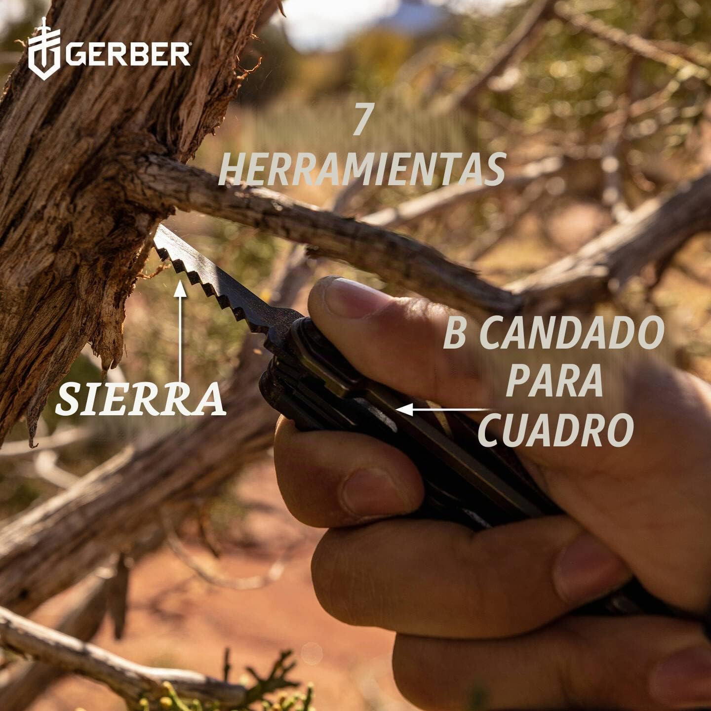 Gerber Navaja de bolsillo con 7 funciones, Multiherramienta con hoja lisa