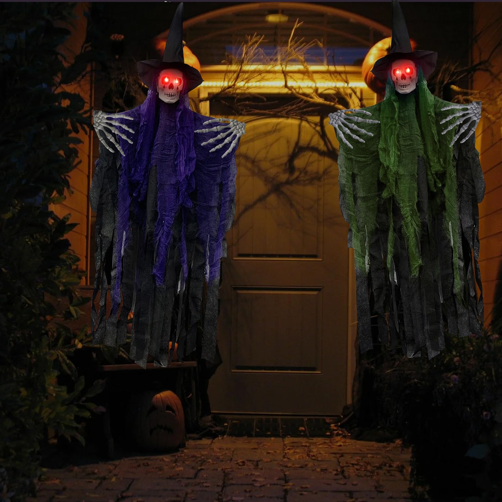 JOYIN Lot De 3 Fantômes à Suspendre Pour Halloween - 63 Cm - Fantôme Volant Blanc Avec Chapeaux Pour Maison Hantée - Décoration D'intérieur Et D'extérieur Effrayante
