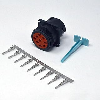 Deutsch HD10 Series Diagnostic Connector Kits (9 Pin J1939 Black Male, 14AWG Open Barrel Pins)