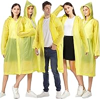 Vista 15 de Ponchos de lluvia para adultos reutilizables, paquete de 2 a 5 impermeables para mujeres y hombres, abrigo impermeable con capucha con cordón