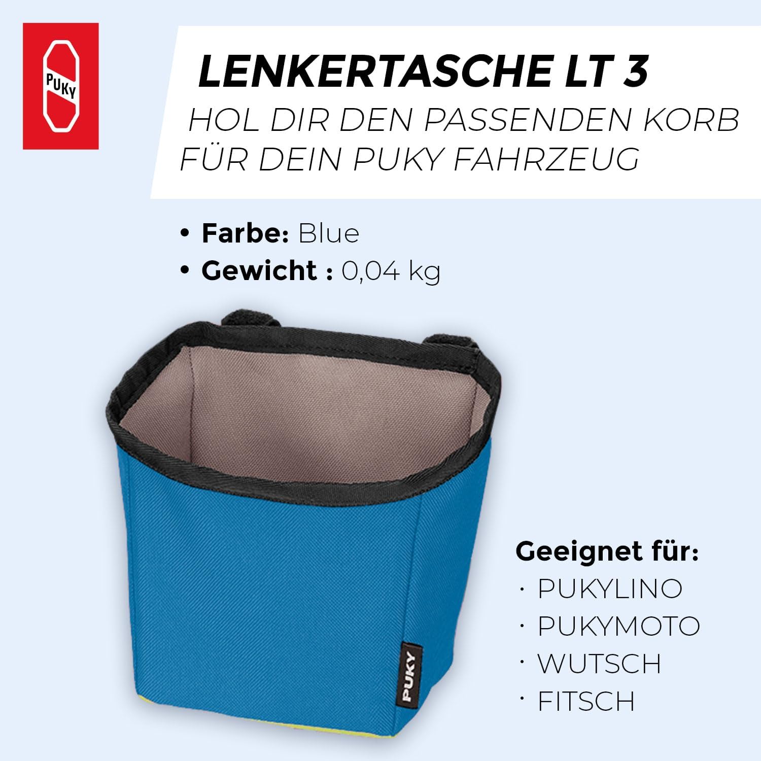 Puky 9732 LT 3 handlebar bag for Pukylino, Woeds and Fitsch, blue Sports & Outdoors