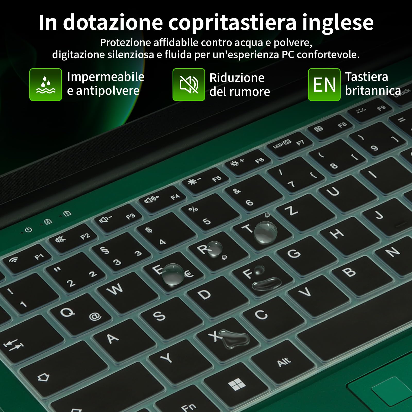 LONGVEINCE 2026 16 pollici PC portatile Laptop, 1920×1200 IPS, processore Pentium 7020Y (fino a 3,4 GHz), notebook leggero, BT4.2,USB3.0,5000 mAh, Win11 Pro, Verde,16 GB+512GB