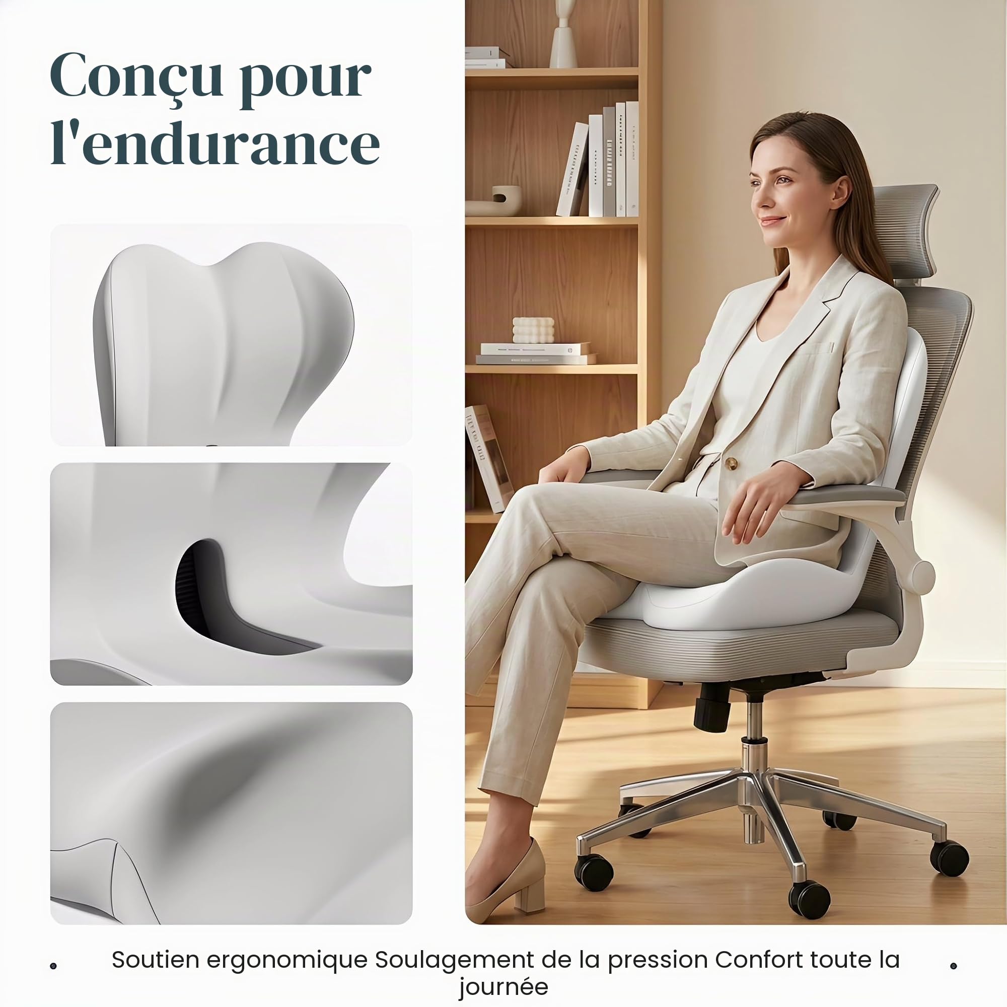 Coussin Sciatique et Lombaire en Mousse à Mémoire de Forme Coussin Siège