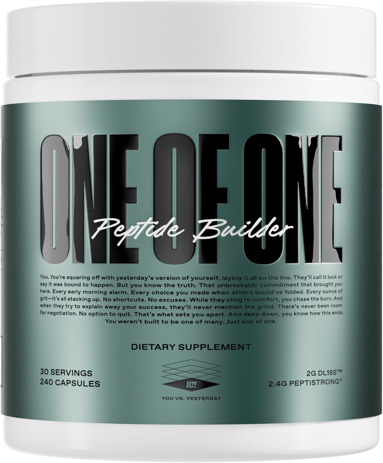 ONE OF ONE Peptide Builder – Advanced Muscle-Building & Recovery Formula with PeptiStrong® & DL185™, Enhances Muscle Protein Synthesis, Supports Muscle Health and Recovery - Unflavored, 30 Servings