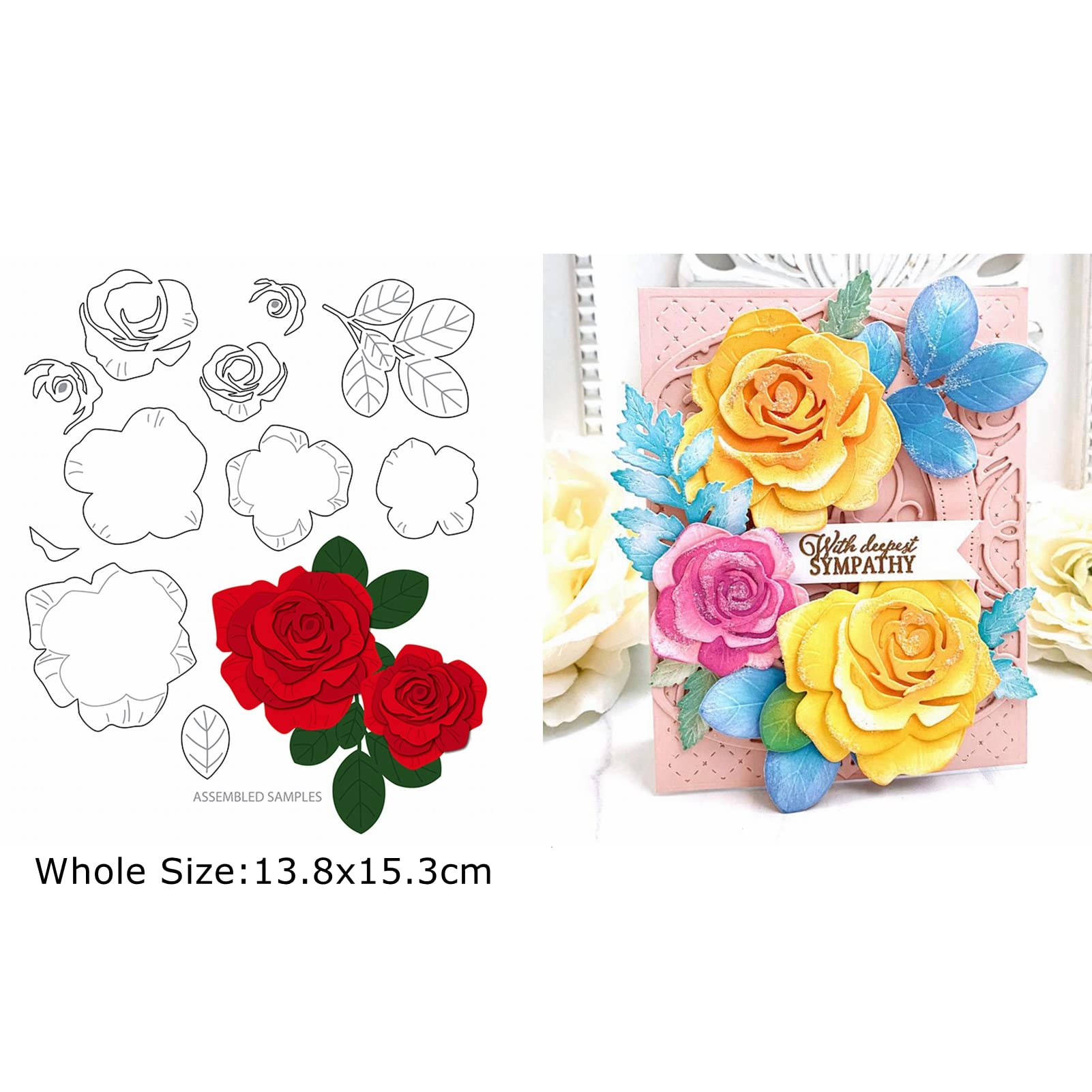 Juego de 5 Troqueles de Corte de Metal Flor Rosa Tulipanes diseño de Flores para DIY Scrapbooking Tarjeta Hacer álbum Foto Regalo de felicitación