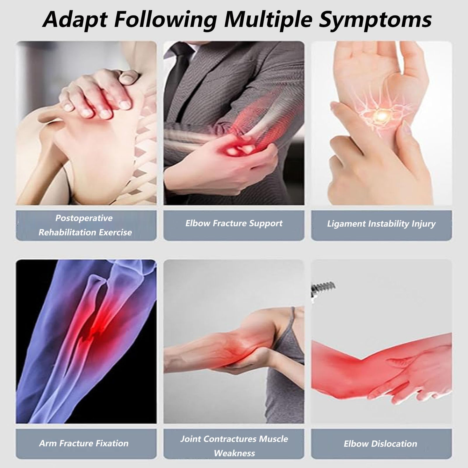 SFKLYU Inmovilizador de Codo, Férula para Codo, Cabestrillo para Brazo Derecho e Izquierdo para Fijar el Codo y Evitar la Flexión Excesiva Durante la Noche,Right