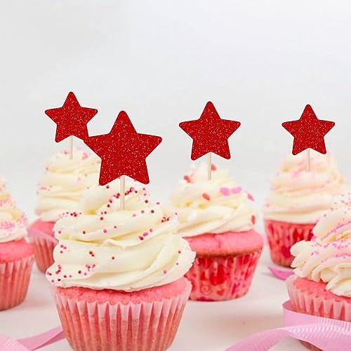 Miniatura 5 de 30 piezas de adornos para cupcakes con estrellas brillantes de tamaño mixto, palillos decorativos Twinkle Little Star para cupcakes, decoraciones