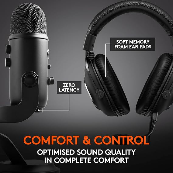 Logitech G G PRO X Gaming Headset + Yeti Blackout