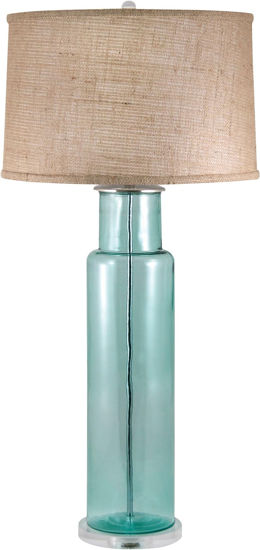 Lamp Works 216B Recycled Glass Cylinder Table Lamp, 16" x 16" x 30"