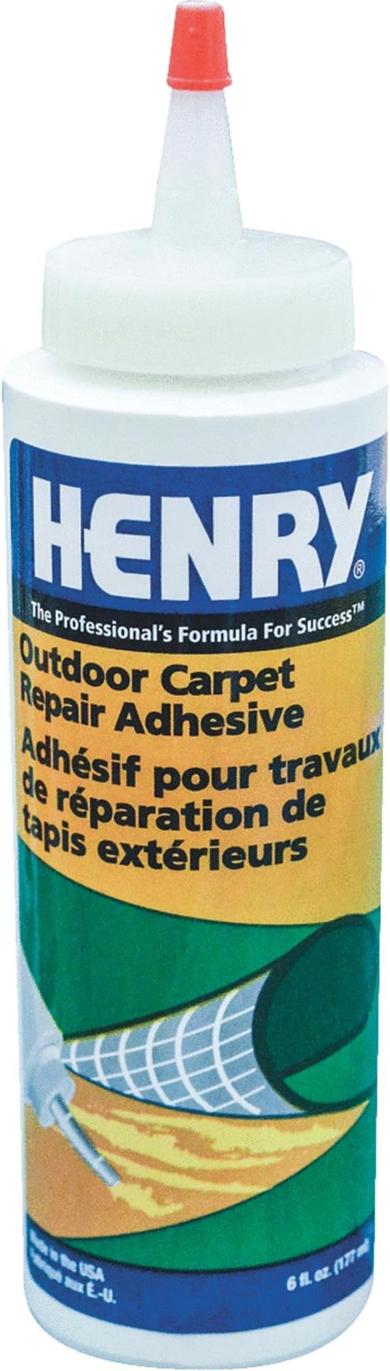 Henry, W.W 12221 6 Oz, Ready to Use Squeeze Bottle, Outdoor Carpet Repair Adhesive