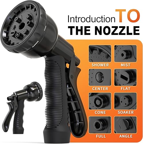 Miniatura 4 de GASHER Manguera de jardín de bobina de 50 pies x 38 pulgadas, manguera de jardín expandible con conector de latón de 34 pulgadas, manguera de riego