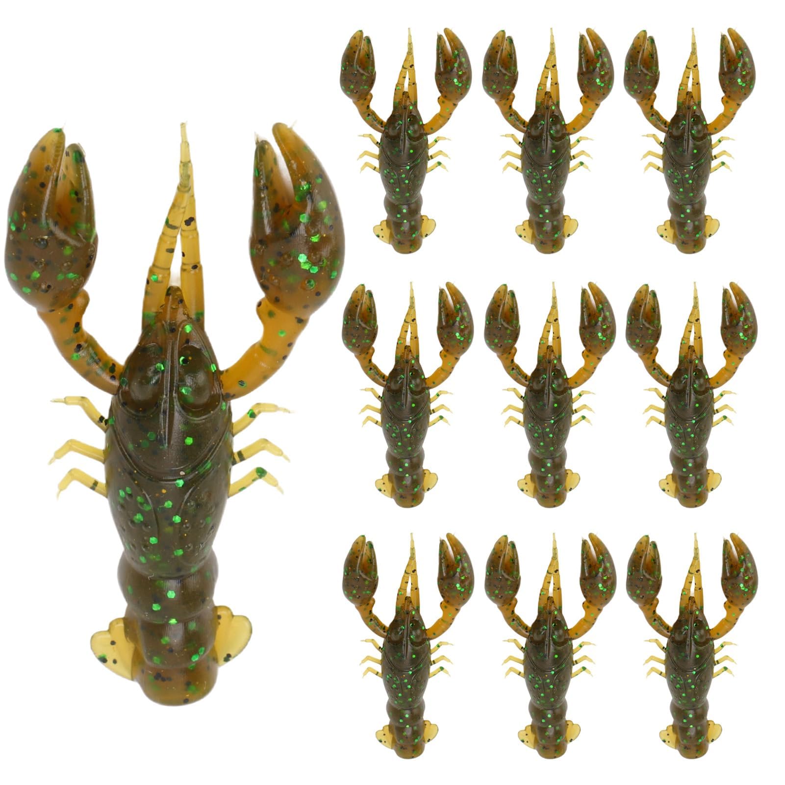 Señelo de Camarón 10 Uds Señuelo de Pesca Cebo Blando Cangrejo Artificial Agua Dulce y Salada