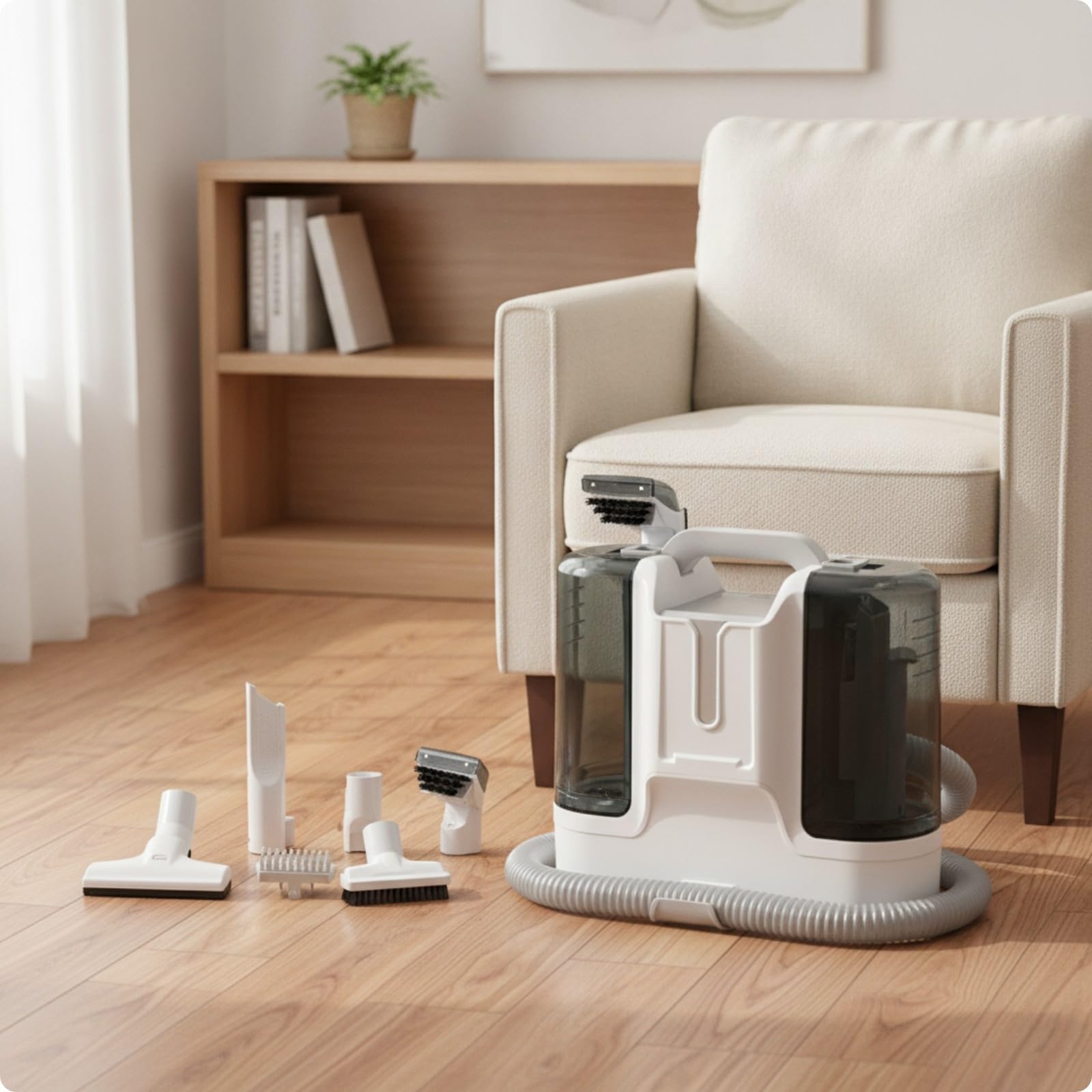 rockible Aspiratore Lavatappeti con Accessori Compatto Lavatappezzeria a Filo Aspirapolvere Estrattore per Casa, Angoli e Punti Difficili