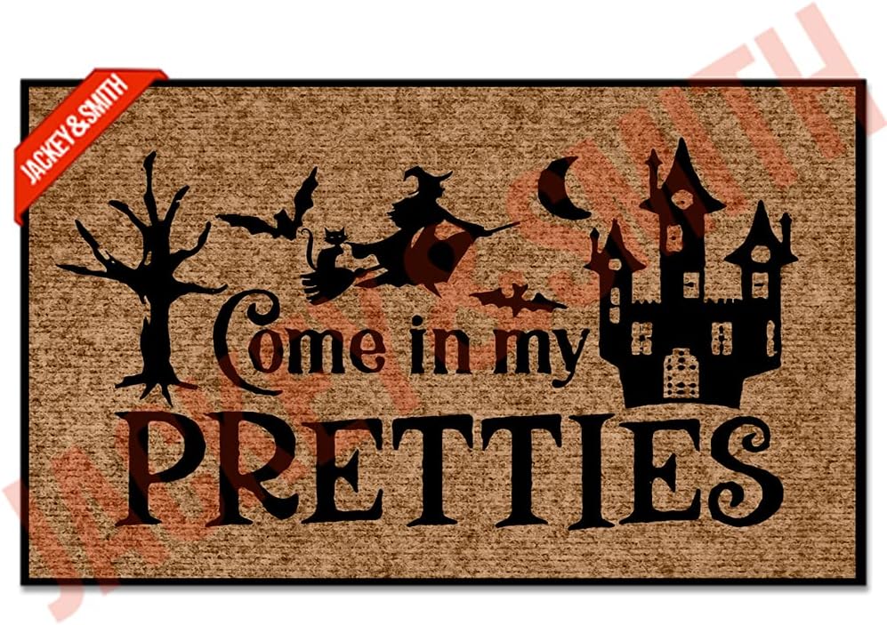 Jackey&Smith Welcome Mat Come in My Pretties Door Mats for Home Entrance Funny Doormat 30X18 Inch, Outdoor Doormats Non Slip Mat Rugs for Doorway Felt Fabric
