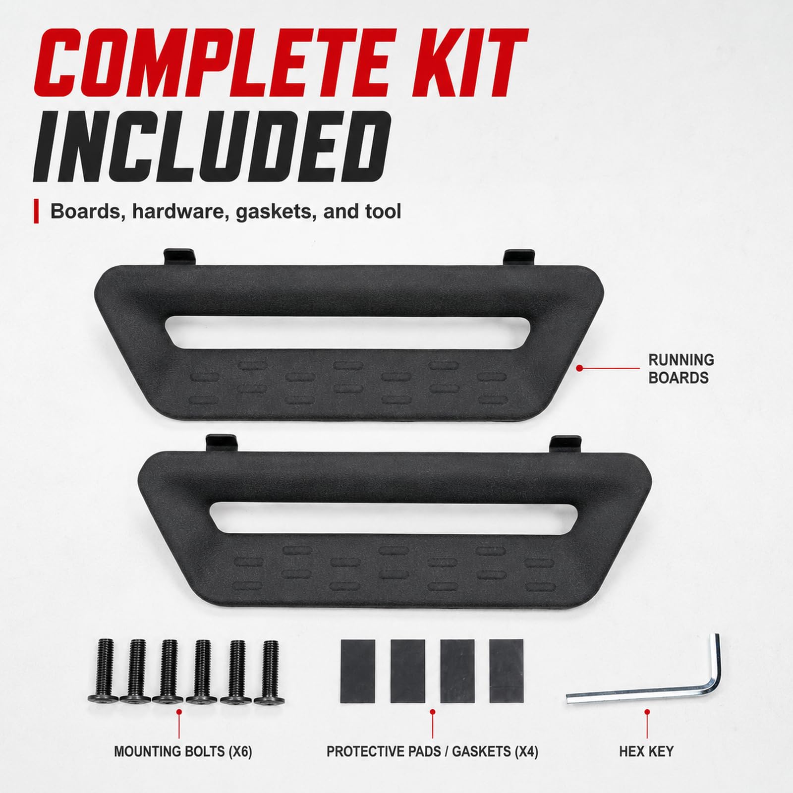 MABETT 2 szt. deski do biegania stopnie boczne do Ford Bronco 2/4 drzwi akcesoria do 2/4 drzwi, czarne kroki boczne, suwaki Nerf Bar Fit Bronco