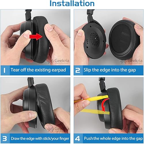 Miniatura 5 de Geekria QuickFit - Almohadillas de repuesto compatibles con auriculares Bose On-Ear OE, OE1, QuietComfort 3 (QC3), almohadillas para los oídos