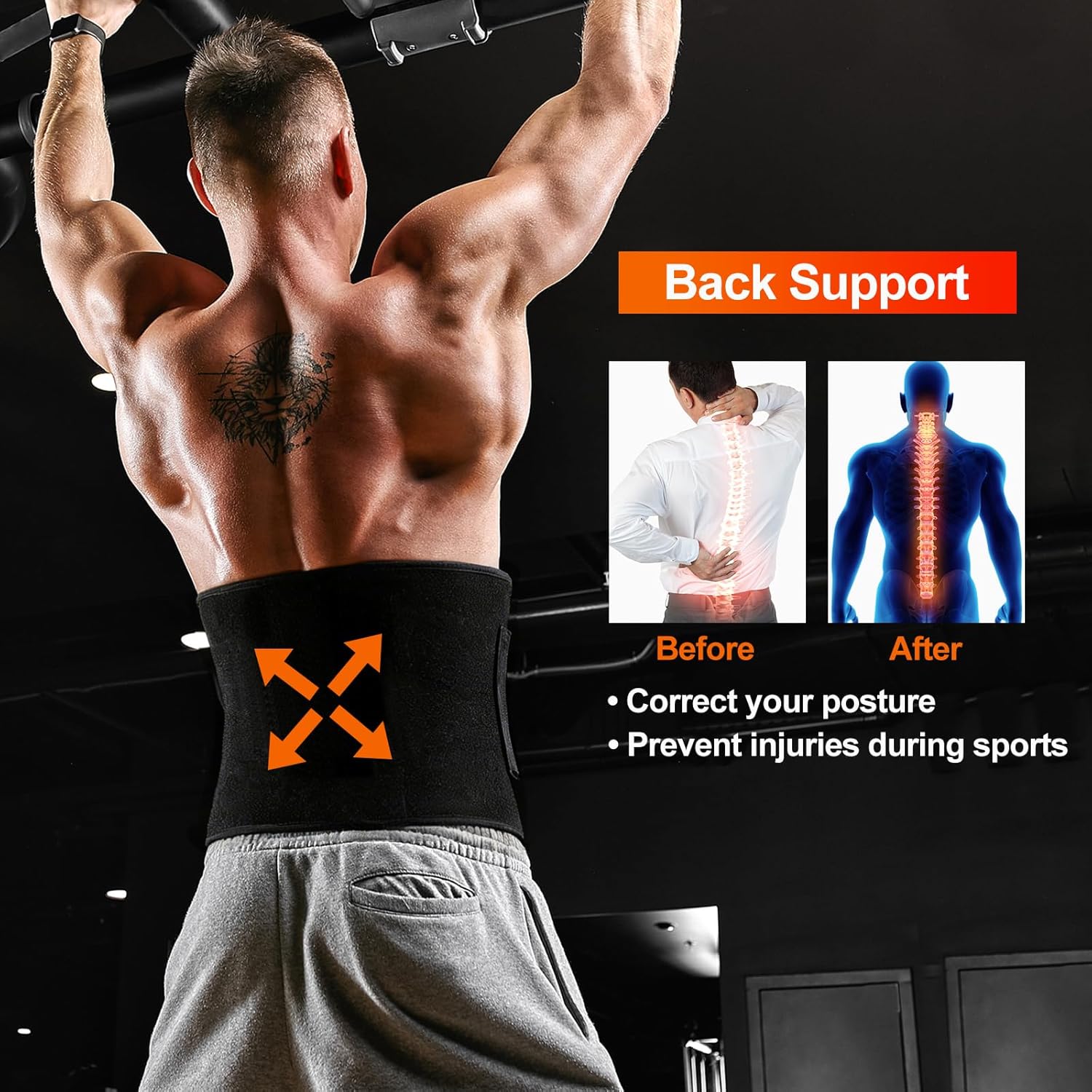 FUXERT Waist Trimmer Belt for Men & Women Waist Trainer Sweat Band for Stomach Weight Loss Workouts - Image 3