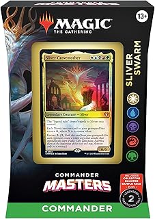 Magic The Gathering Commander Masters Commander Deck - Sliver Swarm (100-Card Deck, 2-Card Collector Booster Sample Pack + Accessories)