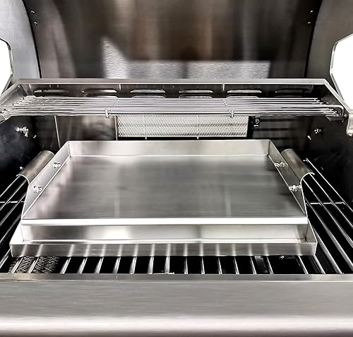 Miniatura 7 de Placa universal de acero inoxidable con parte superior plana de 16 x 22 pulgadas, sartén con soporte de calefacción uniforme y asas para parrillas