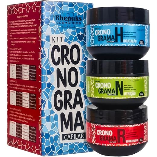 Rhenuks Cronograma Capilar - Kit de Tratamento HNR (3 Produtos)