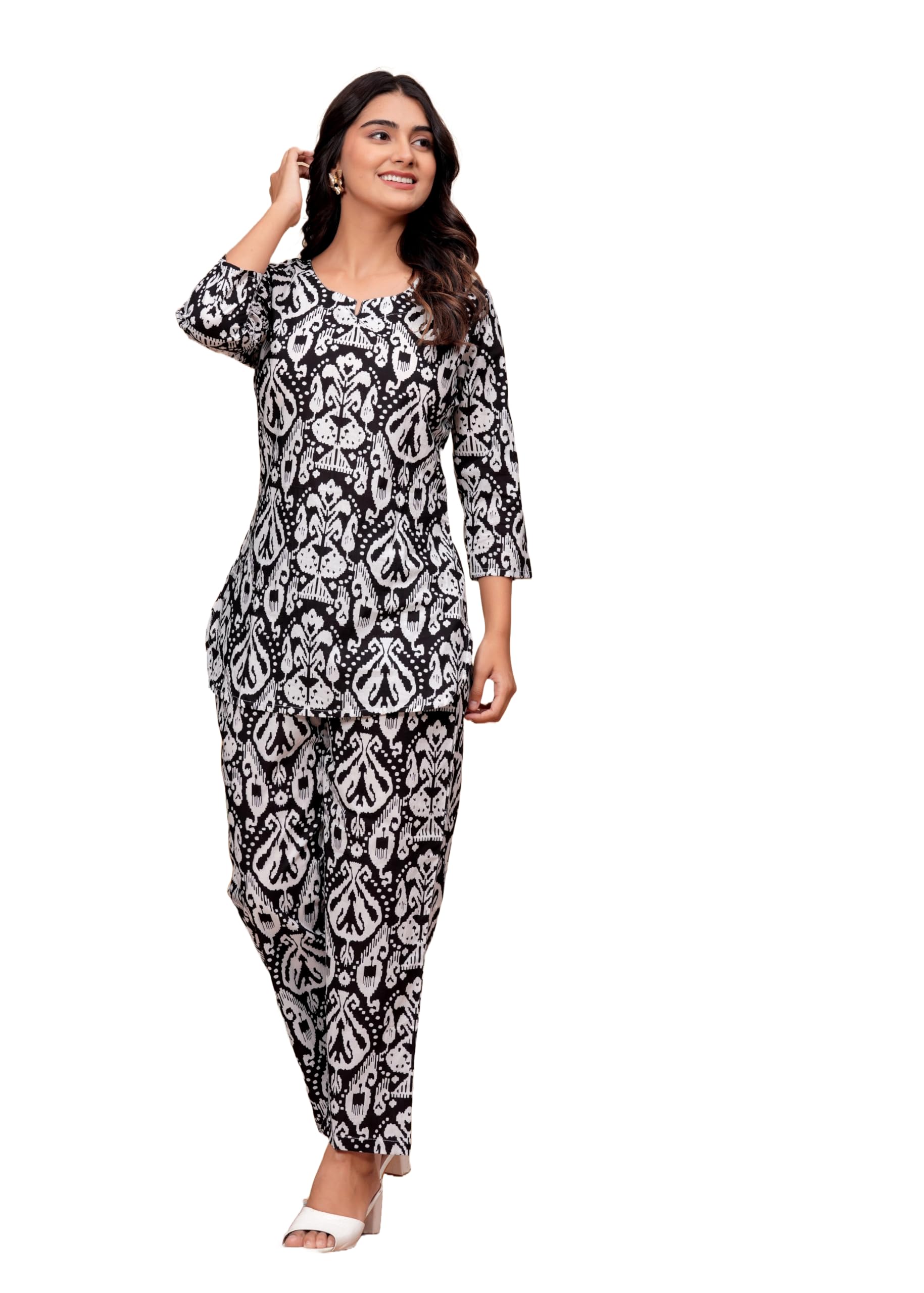 Women's Floral Printed Kurta with Palazzo Set for Women |Material: Pure Cotton