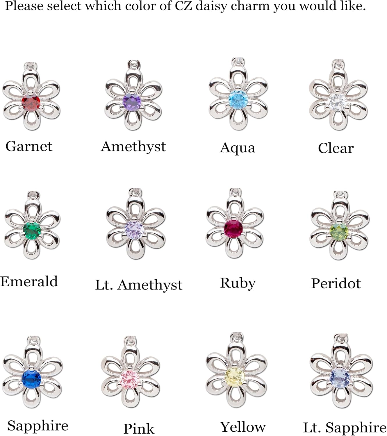 Cherished Moments .925 Sterling Silver Daisy Simulated Birthstone Necklace - Image 7