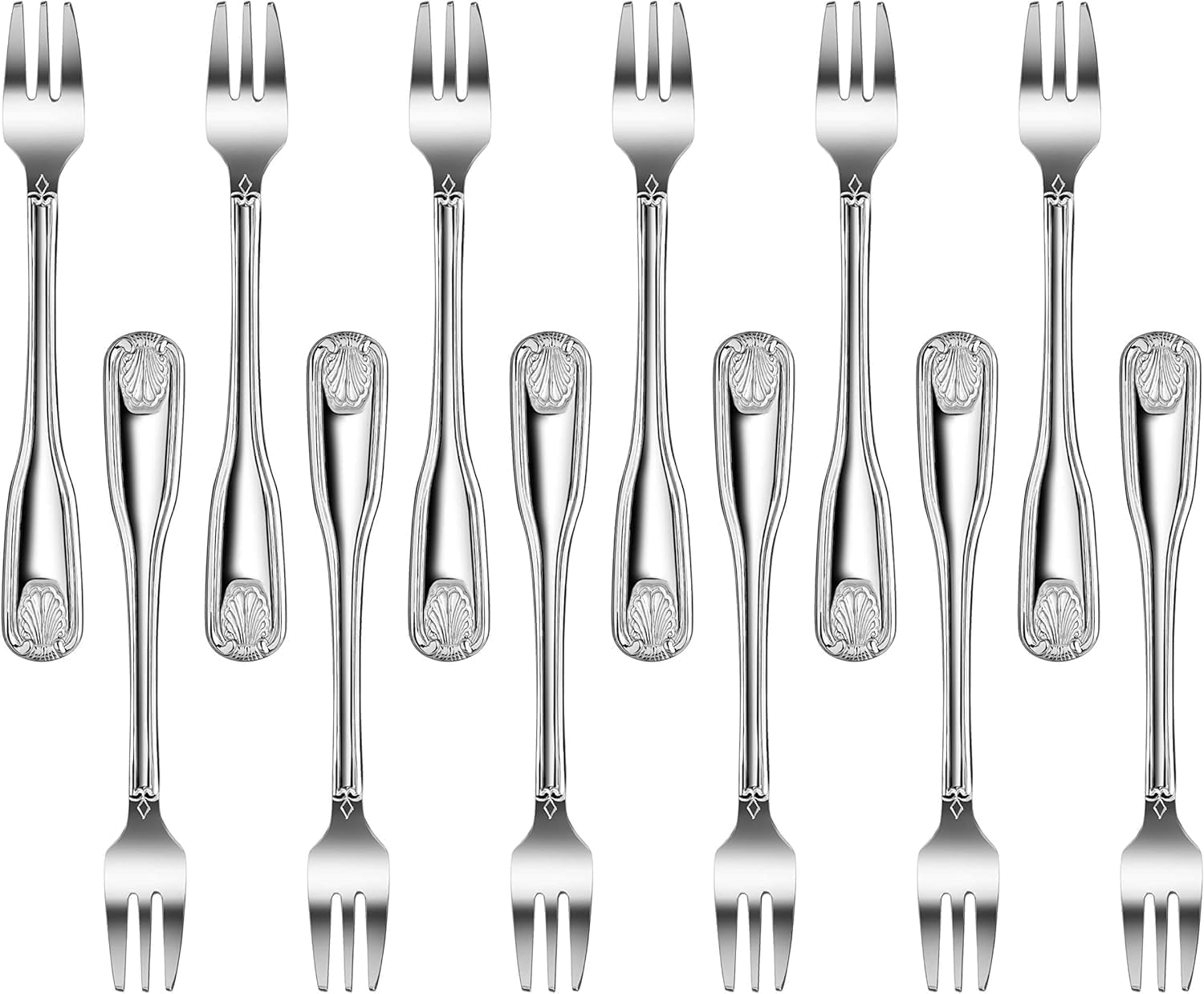 Neuf Star Foodservice 58321 Motif écaille de en acier inoxydable Fourchette à huîtres, 15,2 cm, Lot de 12
