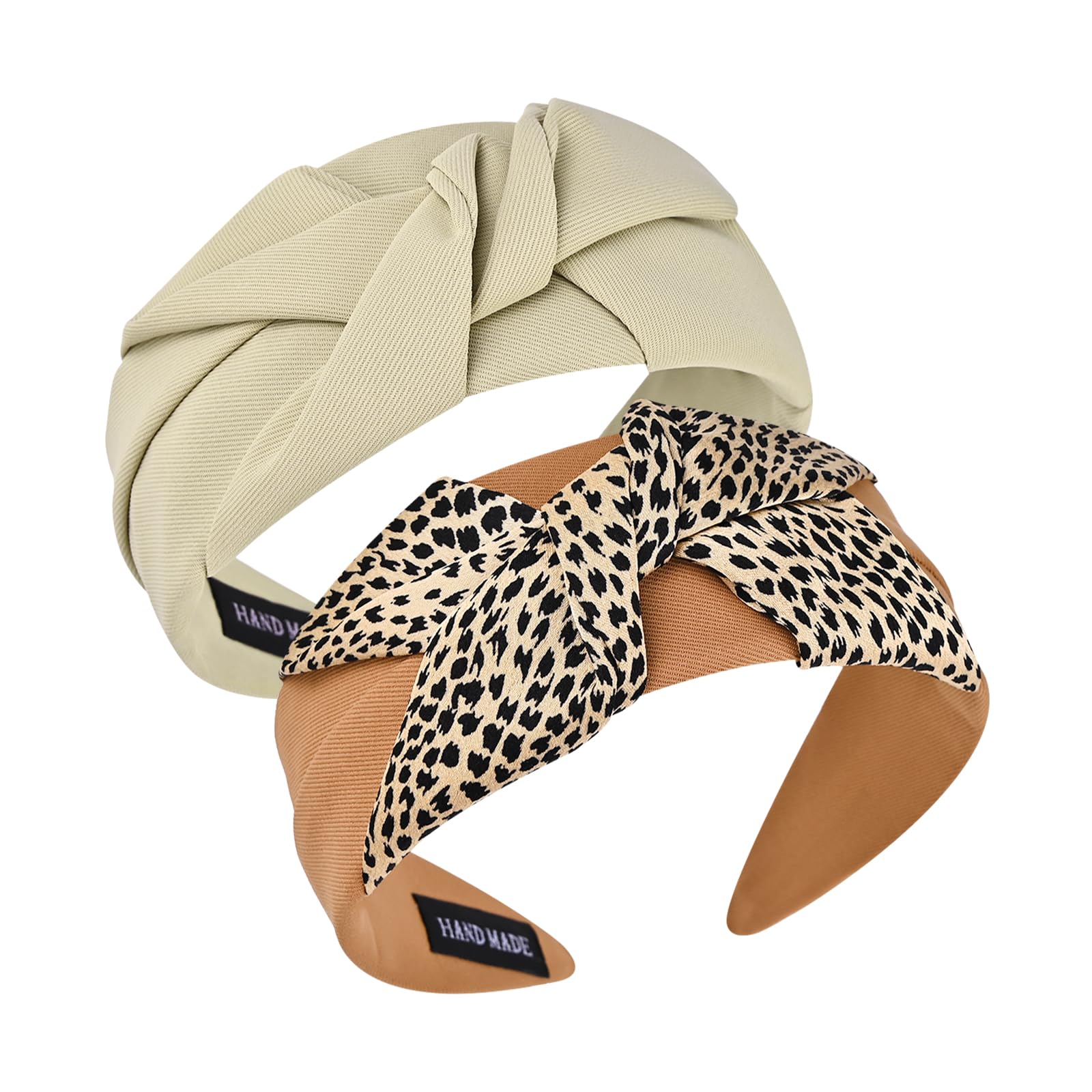 Yonchic 2-Piece Leopard Print Knotted Headbands for Women Girls, Fashion Cute Head Bands for Women’s Hair, Cloth Soft Hair Band Hair Accessories (