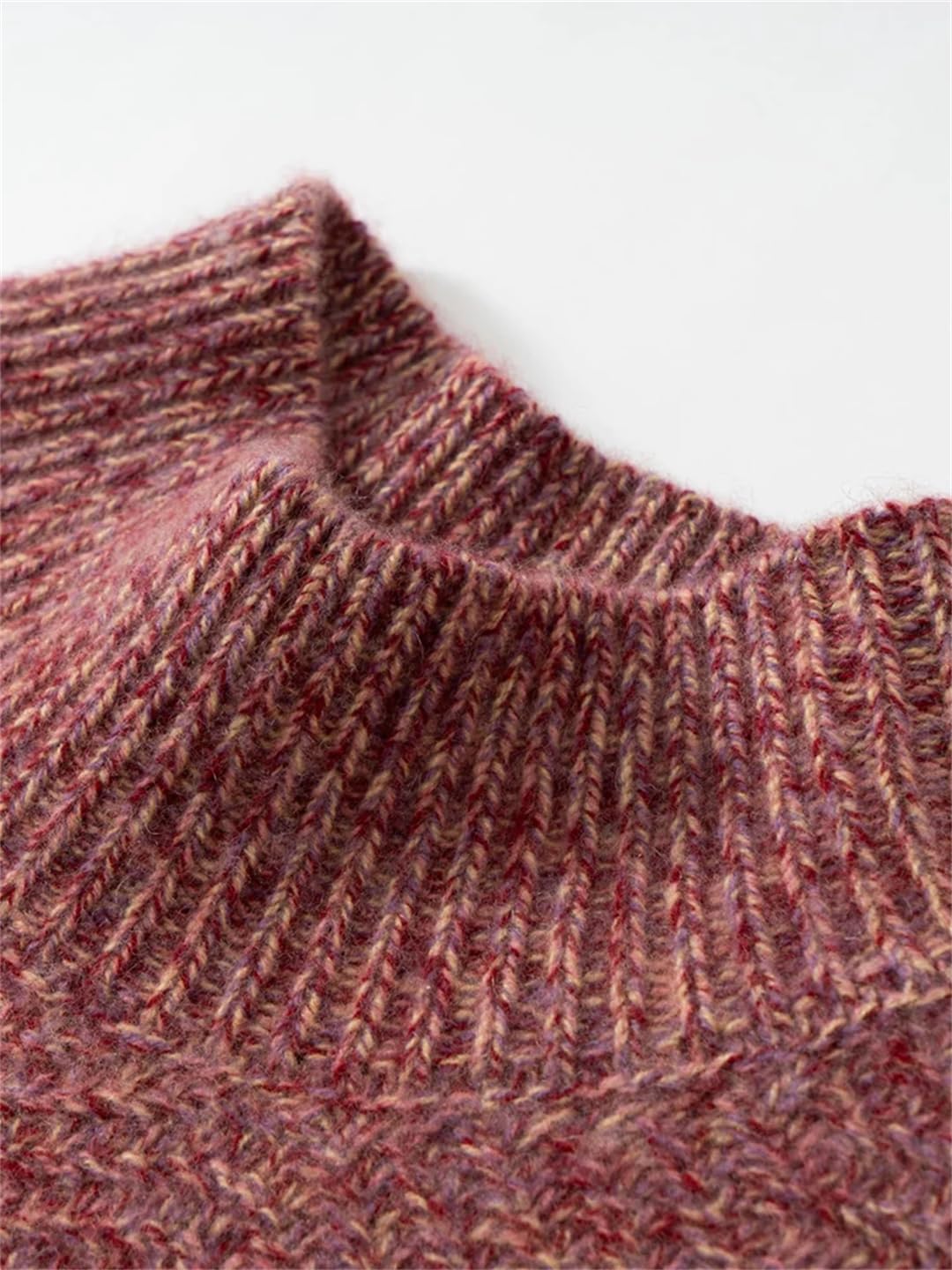Disimlarl Maglione da donna in lana, spesso, morbido, caldo, con collo a lupetto, casual, sciolto